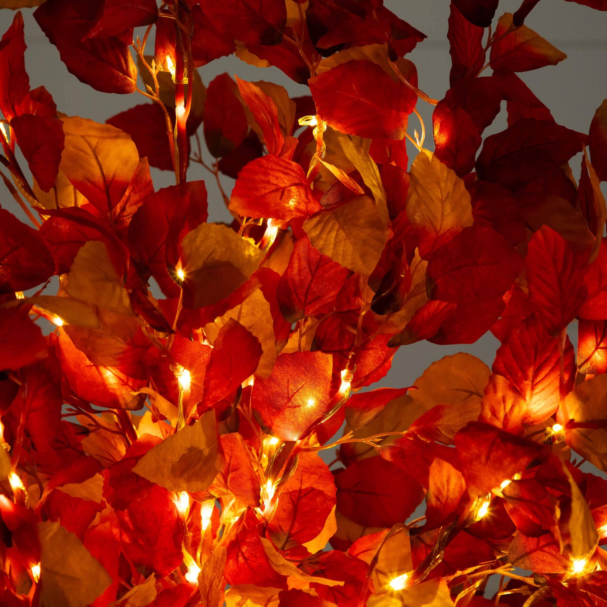 4ft. Pre-Lit Autumn Artificial Fall Tree with 160 Warm White LED Lights
